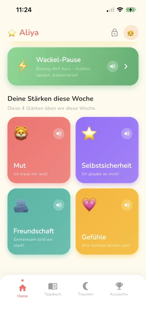 Bunte Stärkenkarten der App